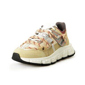 Versace Women's Suede & Leather White Medusa Head Sneakers Shoes US 9 IT 39